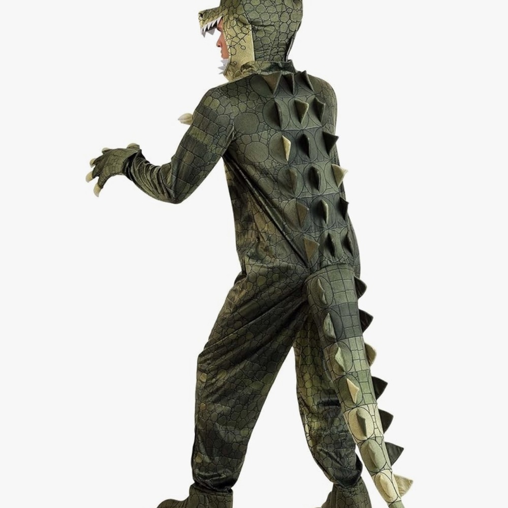 Reptile-Themed Halloween Pet Costume - Olive Green crocodile alligator